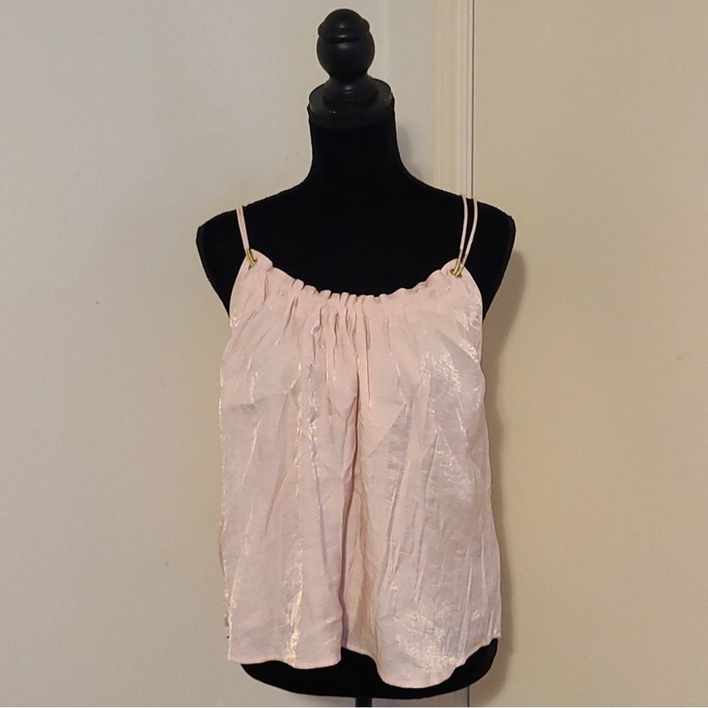 Anthropologie Pink Gold Tank Blouse